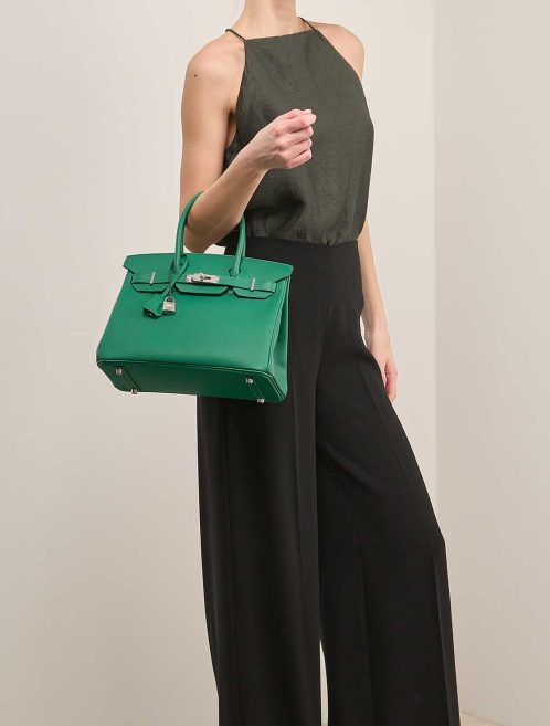 Hermès Birkin 30 Epsom Vert Vertigo on Model | Sell your designer bag