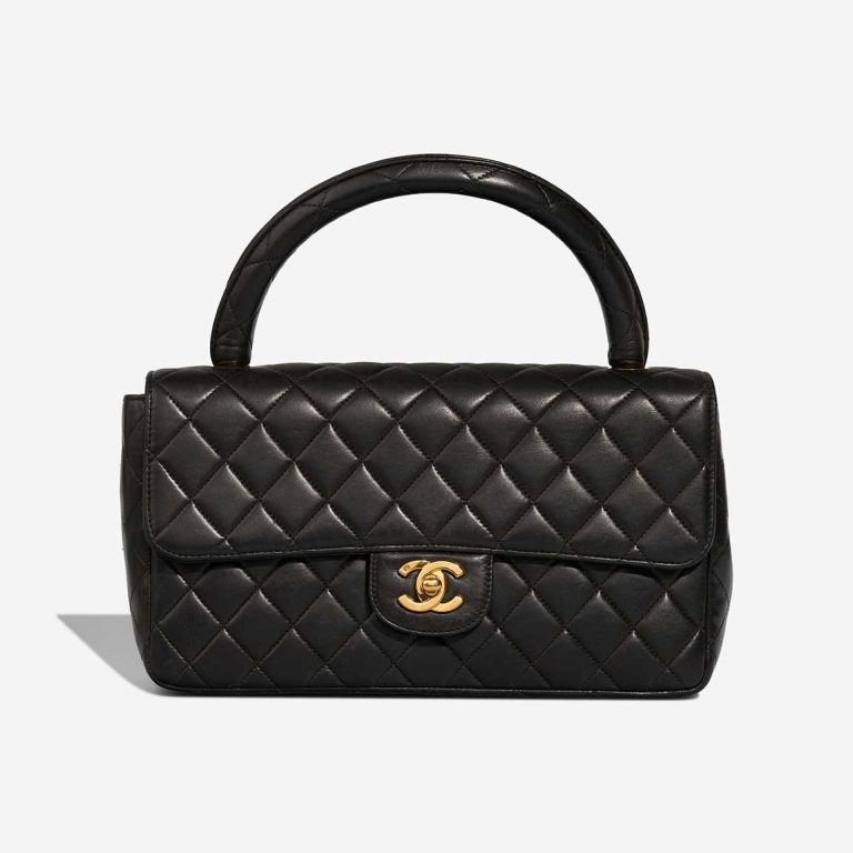 Chanel Timeless Handle Medium Lamb Black Front | Sell your designer bag