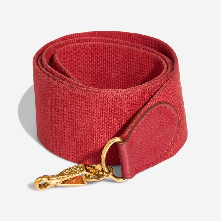Hermès Kelly Strap Box / Canvas Rouge Vif Front | Sell your designer bag