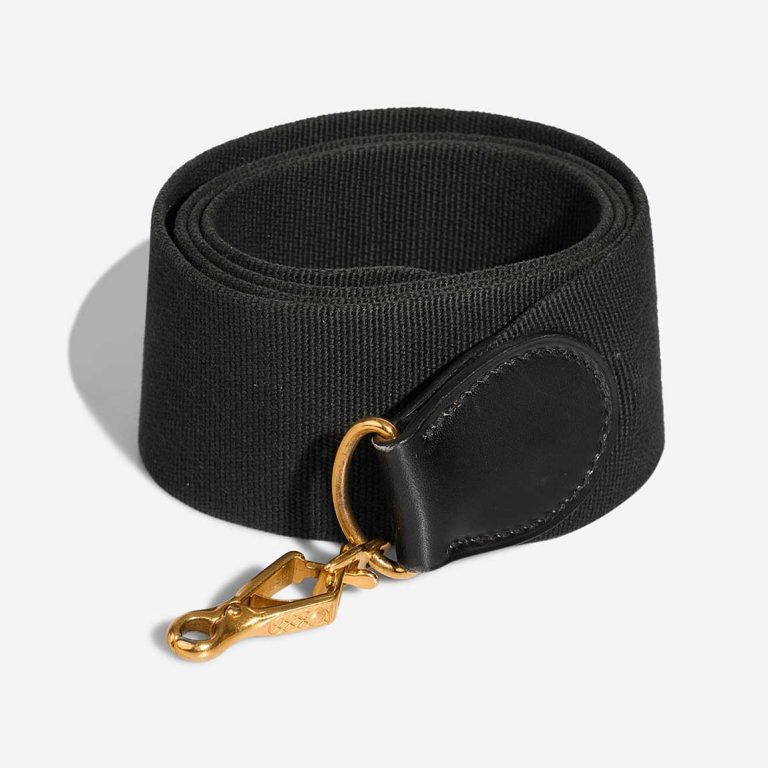 Hermès Kelly Strap Canvas / Box Black Front | Sell your designer bag