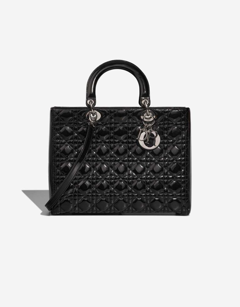 Dior Lady Large Patent Black Front | Sell your designer bag
