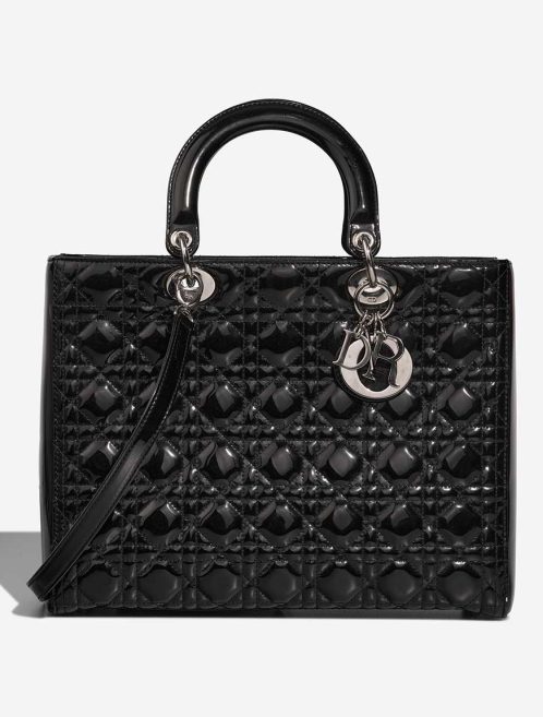 Dior Lady Large Patent Black Front | Sell your designer bag