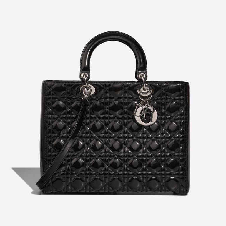 Dior Lady Large Patent Black Front | Sell your designer bag
