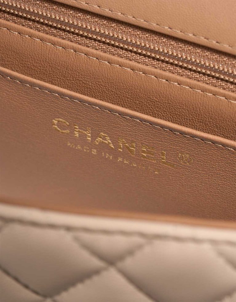 Chanel Timeless Handle Mini Rectangular Lamb Beige / Écru Logo | Sell your designer bag