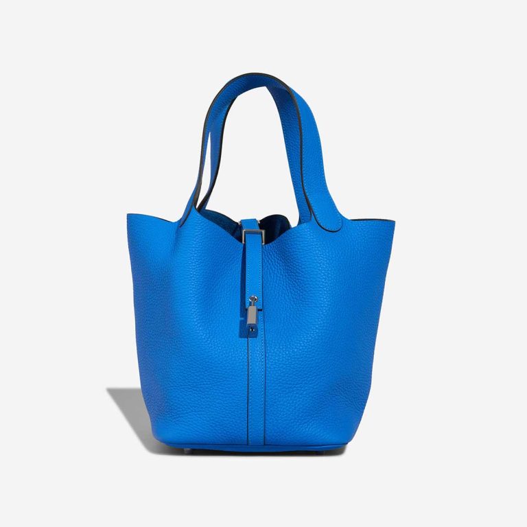 Hermès Picotin 22 Taurillon Clémence Bleu Hydra Front | Sell your designer bag