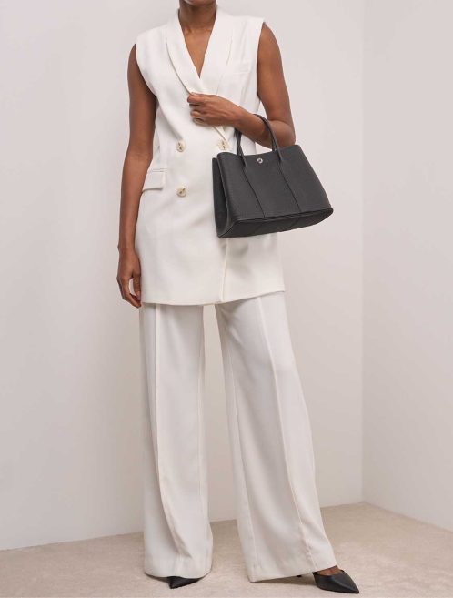 Hermès Garden Party 30 Veau Négonda Black on Model | Sell your designer bag