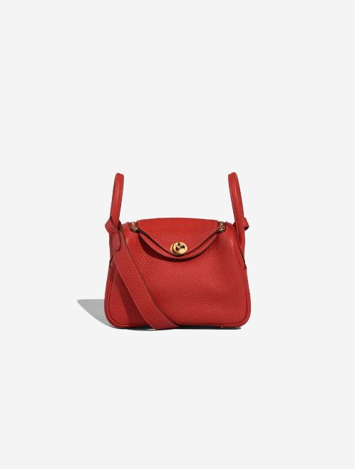 Hermès Lindy Mini Clémence Rouge Vermillon Front | Sell your designer bag