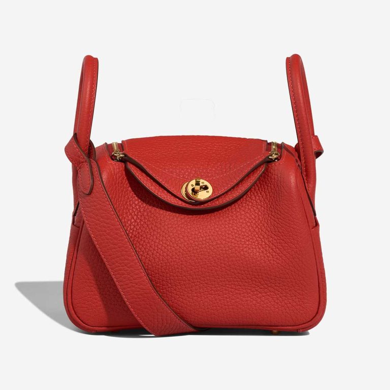 Hermès Lindy Mini Clémence Rouge Vermillon Front | Sell your designer bag