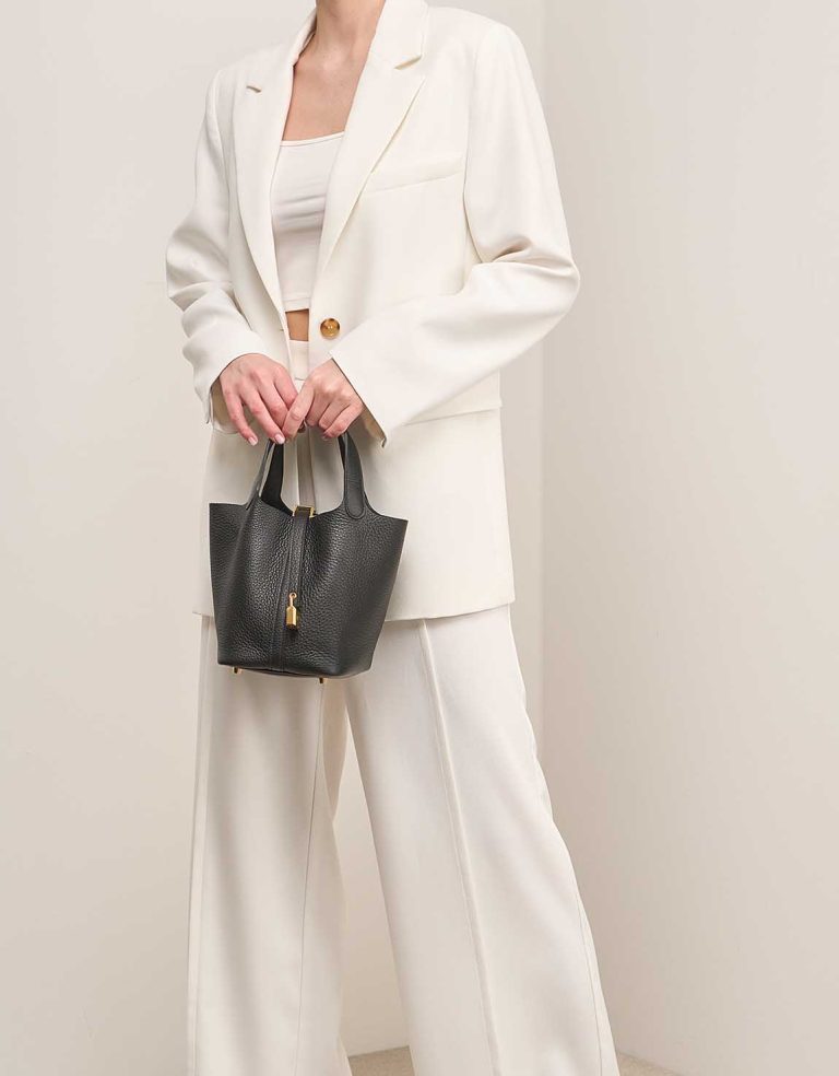 Hermès Picotin 18 Taurillon Clémence Black on Model | Sell your designer bag