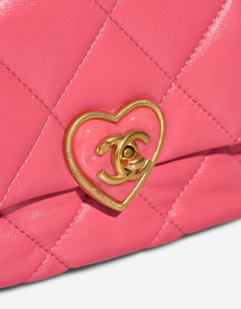 Chanel Coco Love Flap Bag Mini Lamb Pink Closing System | Sell your designer bag
