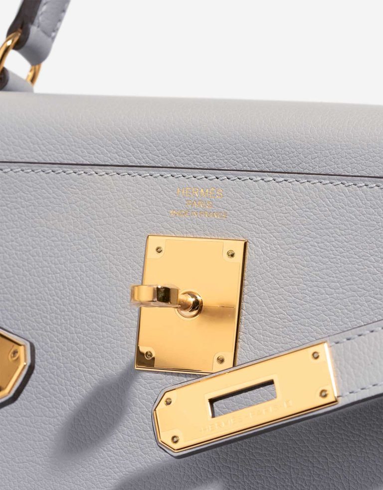 Hermès Kelly 28 Evercolor Bleu Glacier Logo | Sell your designer bag