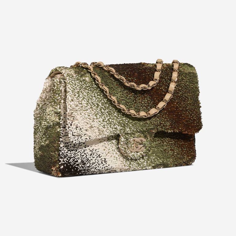 Chanel Timeless Medium Sequins Beige / Green / Gold | Sell your designer bag