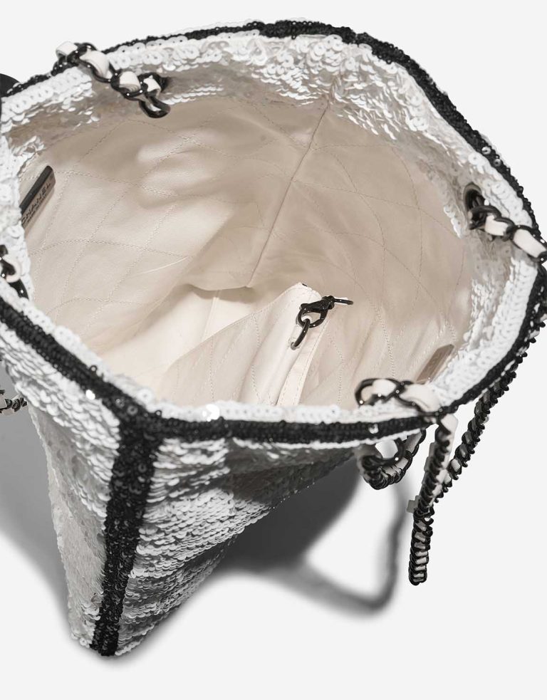 Chanel Tote Bag Large Sequins White / Black Inside | Sell your designer bag
