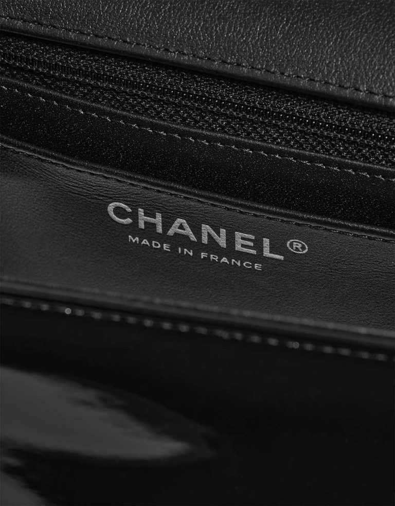 Chanel Camellia Flap Bag Small Patent Black Logo | Sell your designer bag