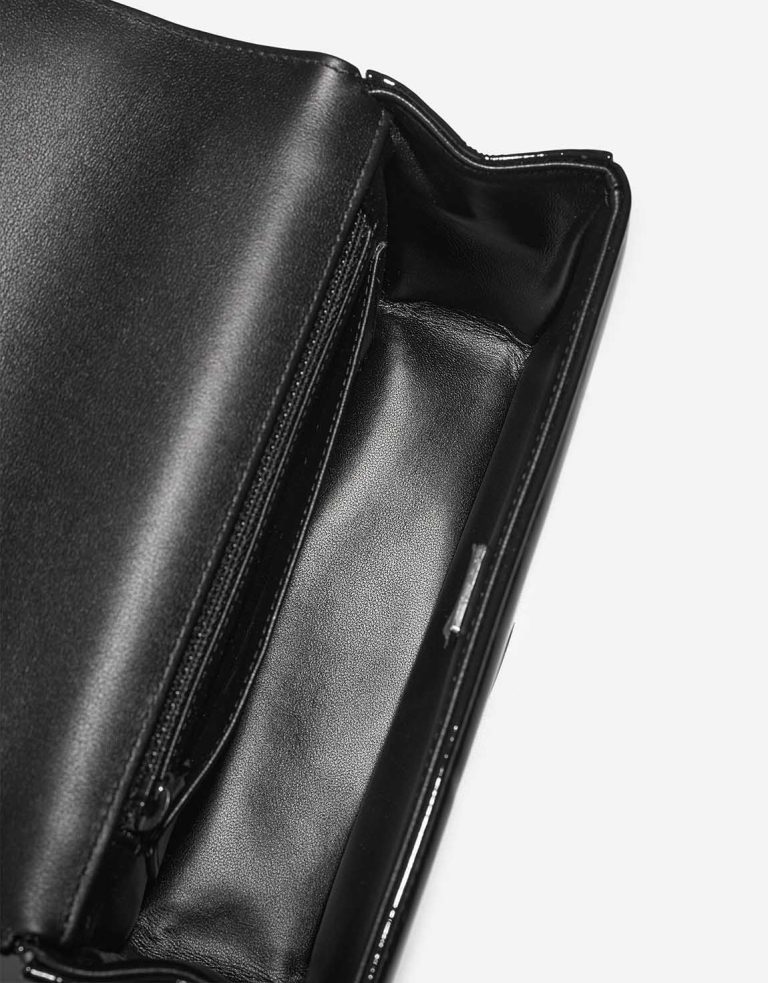 Chanel Camellia Flap Bag Small Patent Black Inside | Sell your designer bag