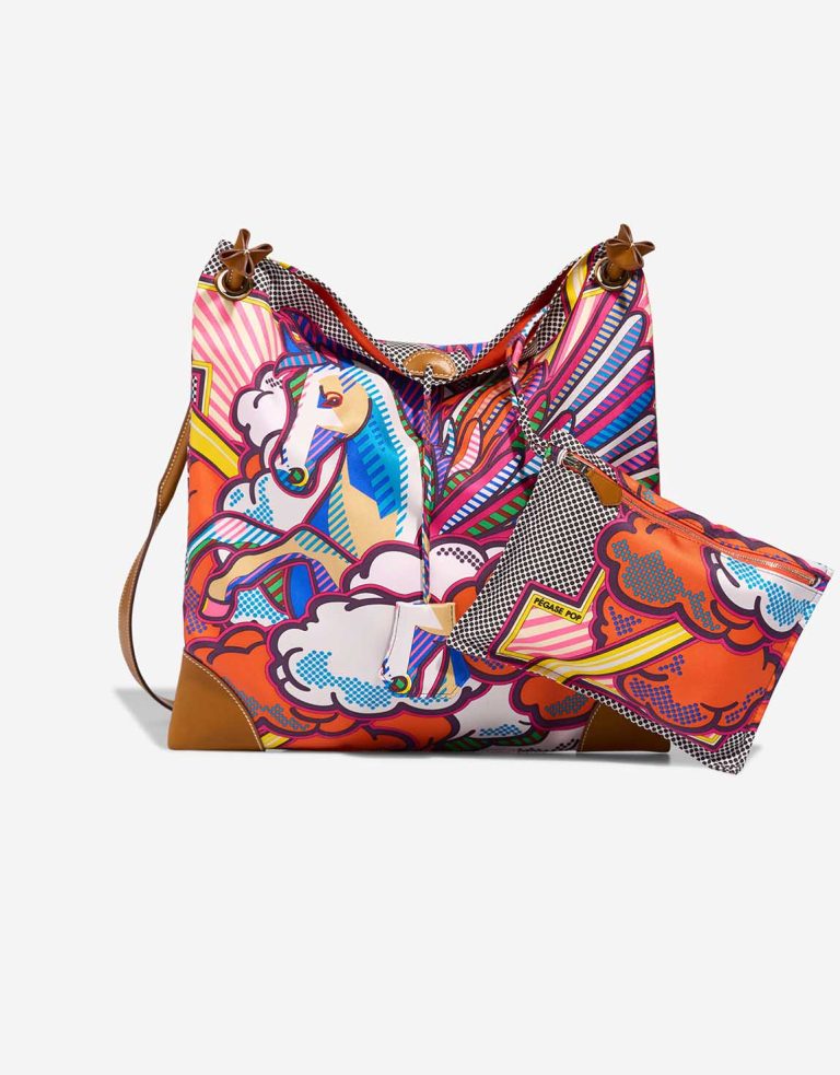 Hermès Silky City 33 Silk / Barenia Fauve / Multicolour Front | Sell your designer bag