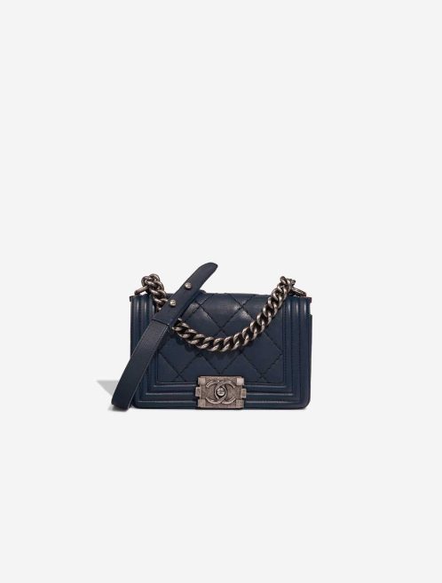 Chanel Boy Small Lamb Dark Blue Front | Sell your designer bag