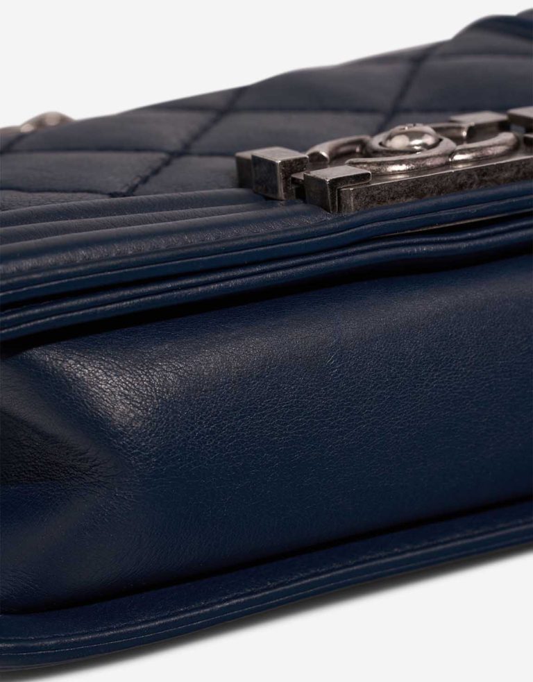 Chanel Boy Small Lamb Dark Blue Signs of wear | Sell your designer bag