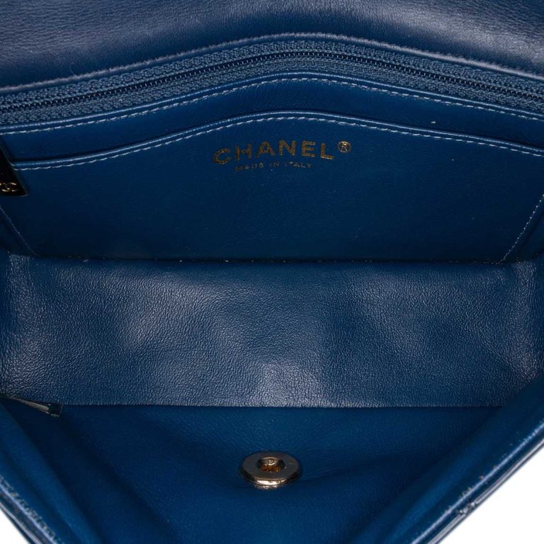 Chanel Timeless Mini Rectangular Patent Dark Blue Inside | Sell your designer bag