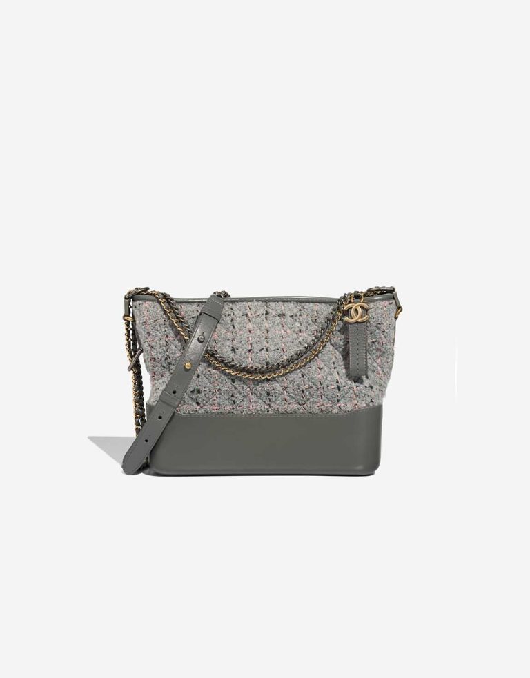 Chanel Gabrielle Medium Tweed Grey Front | Sell your designer bag