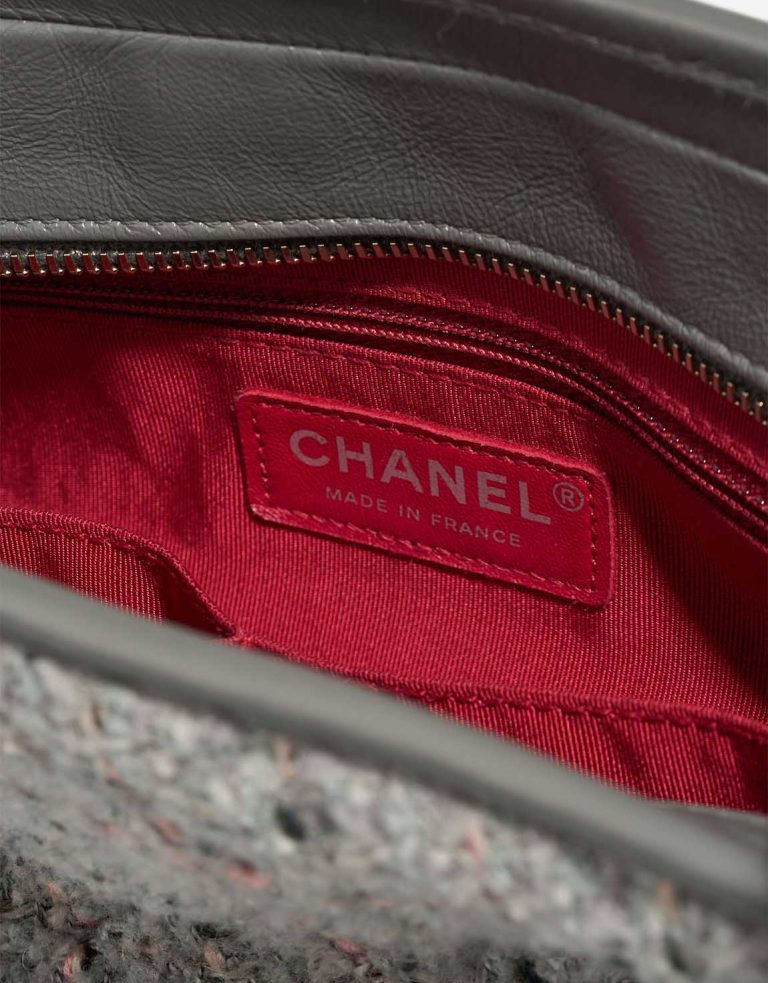 Chanel Gabrielle Medium Tweed Grey Logo | Sell your designer bag