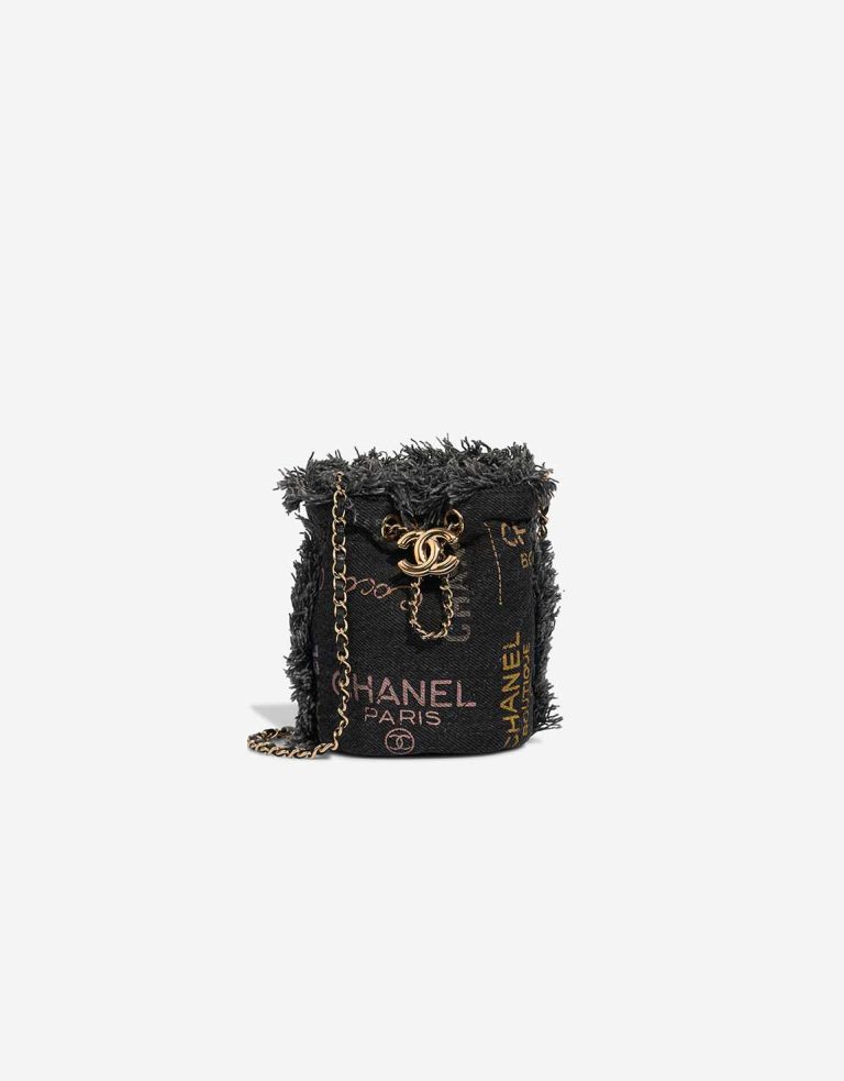 Chanel Bucket Bag Mini Denim Grey Front | Sell your designer bag