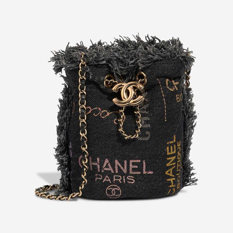 Chanel Bucket Bag Mini Denim Grey Front | Sell your designer bag