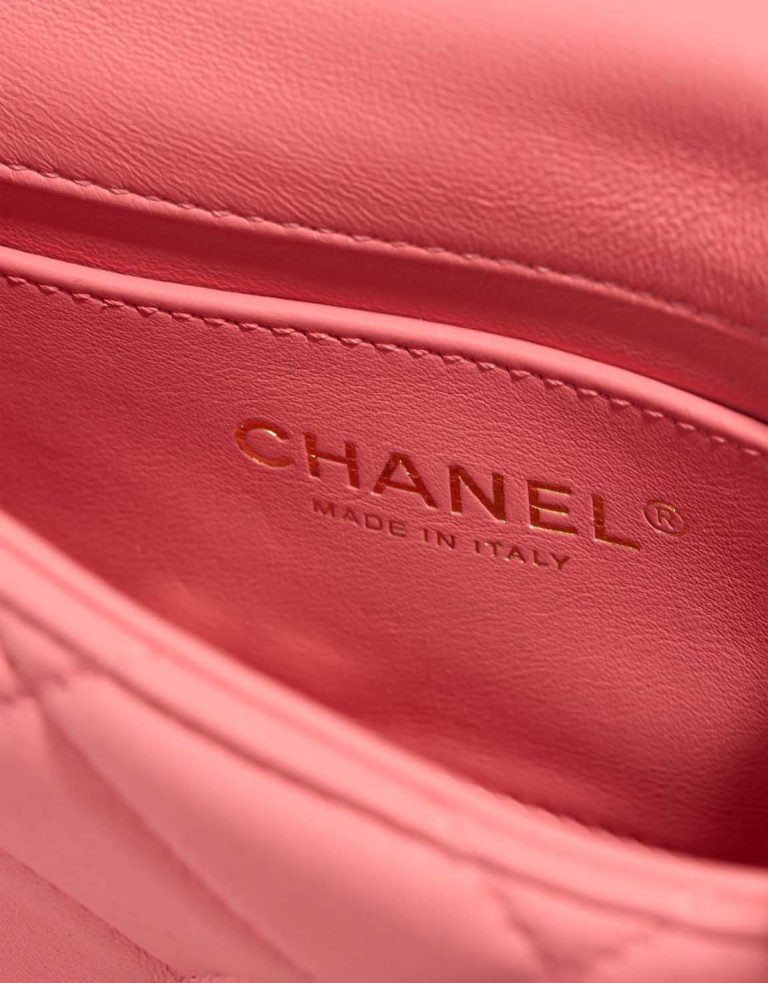 Chanel Timeless Mini Square Lamb Pink Logo | Sell your designer bag