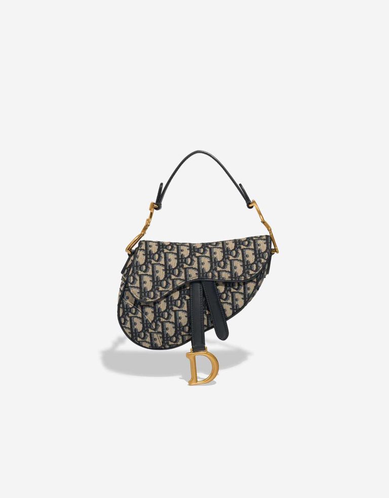 Dior Saddle Mini Oblique Jacquard Blue Front | Sell your designer bag