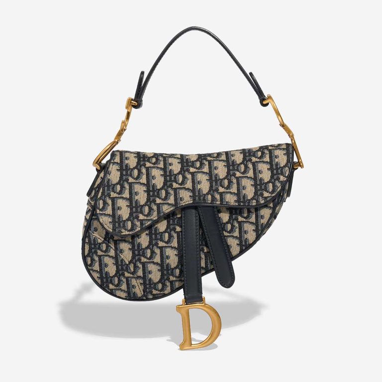 Dior Saddle Mini Oblique Jacquard Blue Front | Sell your designer bag