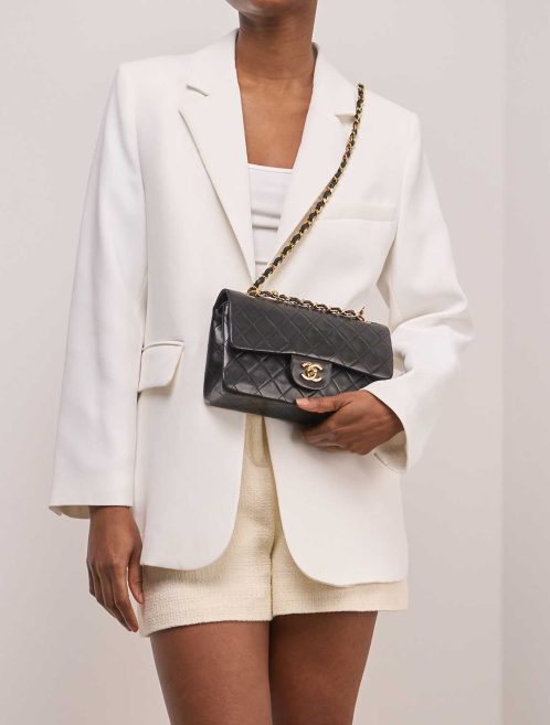 Chanel Timeless Small Lamb Black on Model | Sell your designer bag