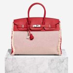 Hermès Birkin 35 Fray Swift / Toile H Rouge de Coeur / Écru Front | Sell your designer bag
