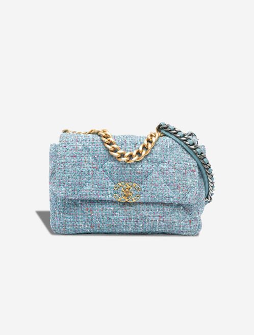 Chanel 19 Large Flap Bag Tweed Blue Front | Sell your designer bag