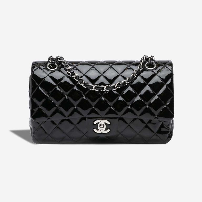 Chanel Timeless Medium Patent Black Front | Sell your designer bag