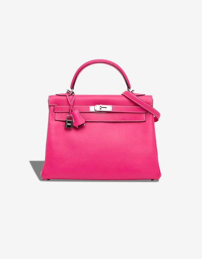 Hermès Kelly 32 Epsom Rose Tyrien Front | Sell your designer bag