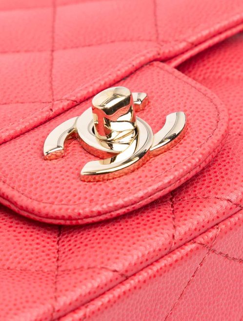 Chanel Timeless Mini Square Caviar Coral Closing System | Sell your designer bag