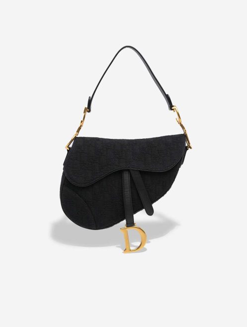 Dior Saddle Medium Oblique Jacquard Black Front | Sell your designer bag
