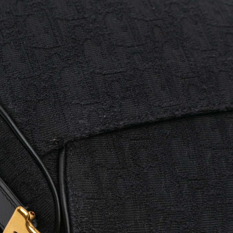 Dior Saddle Medium Oblique Jacquard Black Front | Sell your designer bag