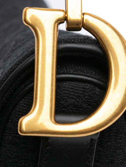 Dior Saddle Medium Oblique Jacquard Black Front | Sell your designer bag