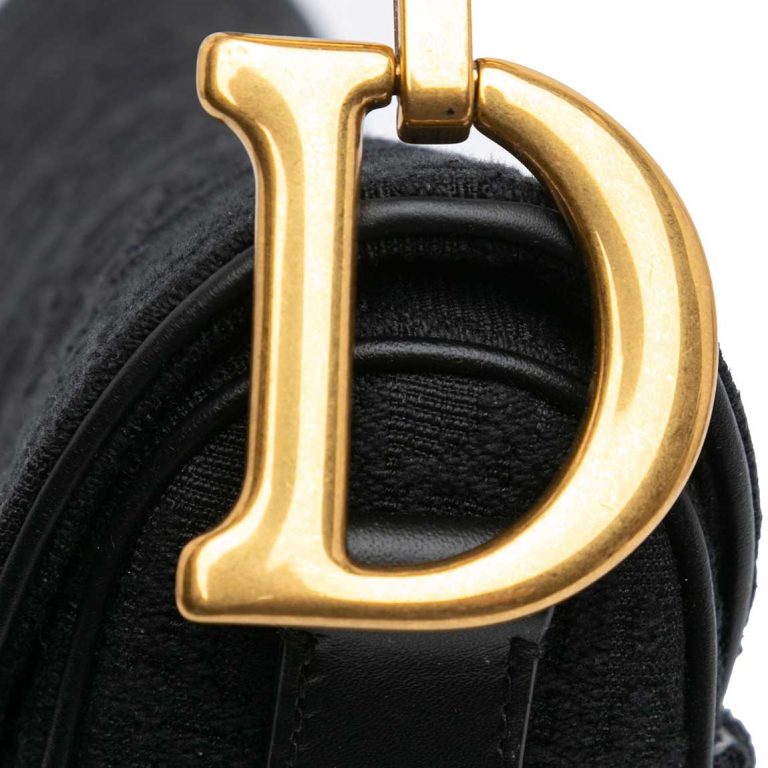 Dior Saddle Medium Oblique Jacquard Black Front | Sell your designer bag