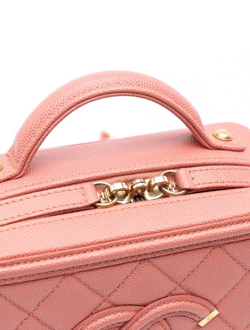 Chanel Vanity Small Caviar Pink Closing System | Sell your designer bag