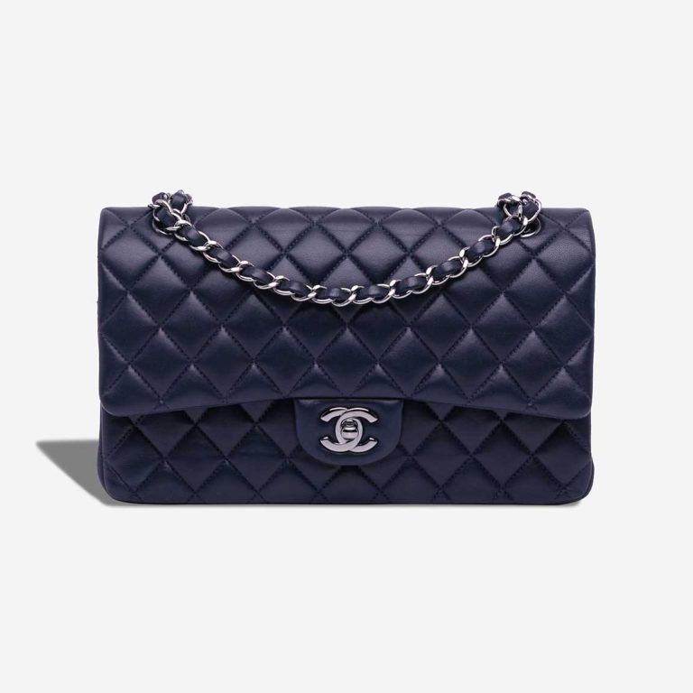 Chanel Timeless Medium Lamb Dark Blue Front | Sell your designer bag