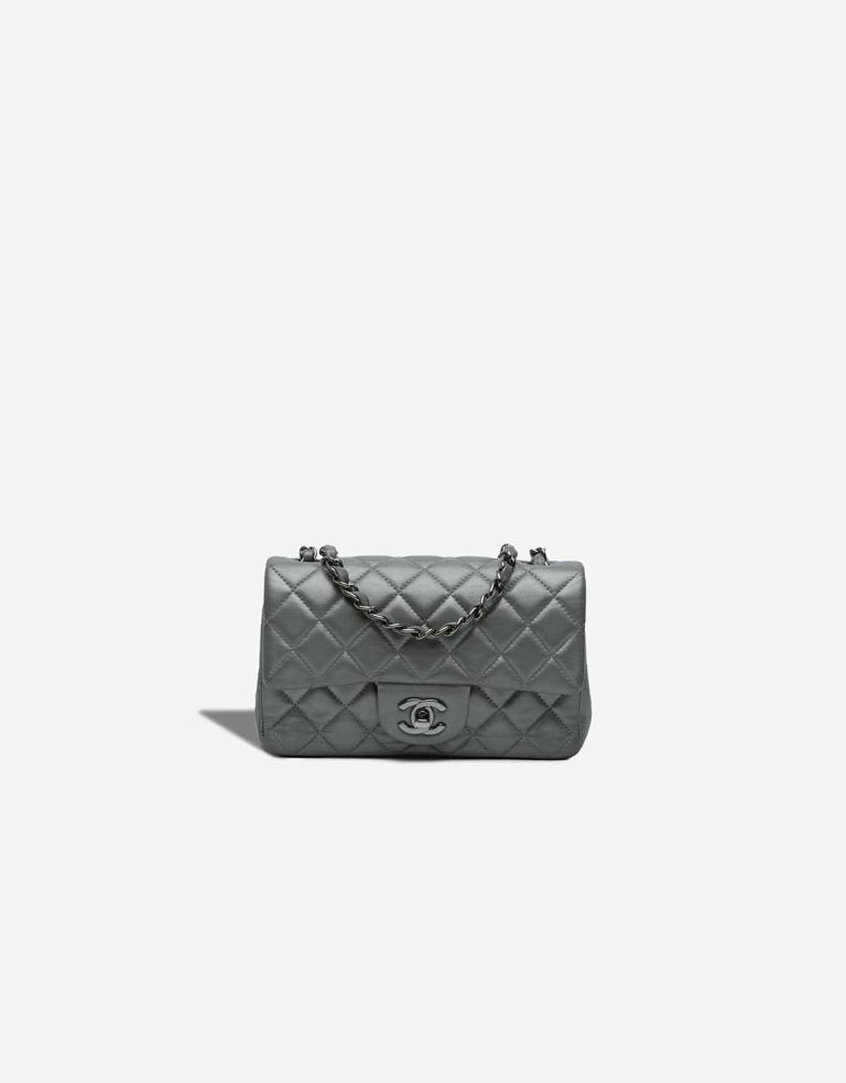 Chanel Timeless Mini Rectangular Lamb Grey Front | Sell your designer bag