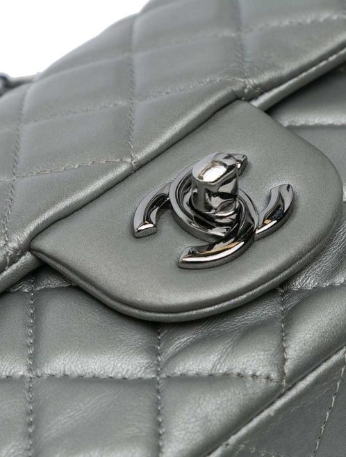Chanel Timeless Mini Rectangular Lamb Grey Closing System | Sell your designer bag