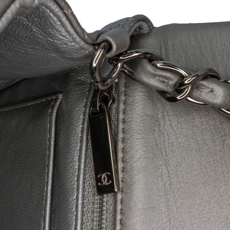 Chanel Timeless Mini Rectangular Lamb Grey Signs of wear | Sell your designer bag