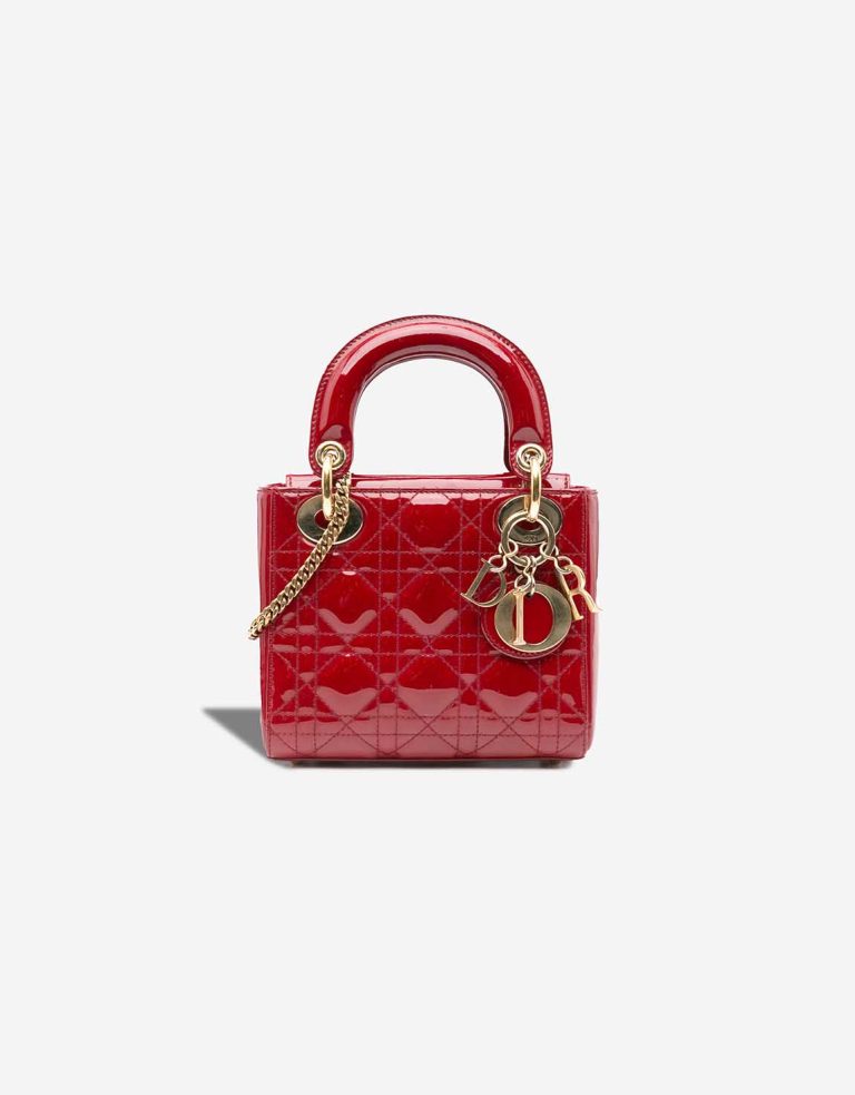 Dior Lady Mini Patent Red Front | Sell your designer bag