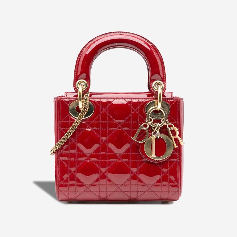 Dior Lady Mini Patent Red Front | Sell your designer bag