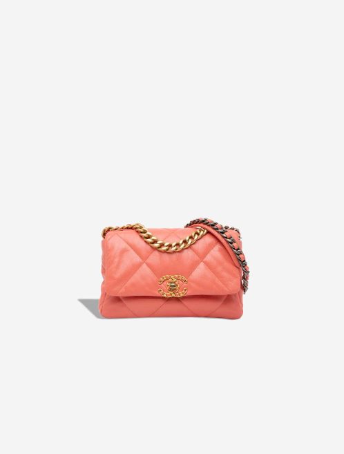 Chanel 19 Flap Bag Lamb Coral Pink Front | Sell your designer bag