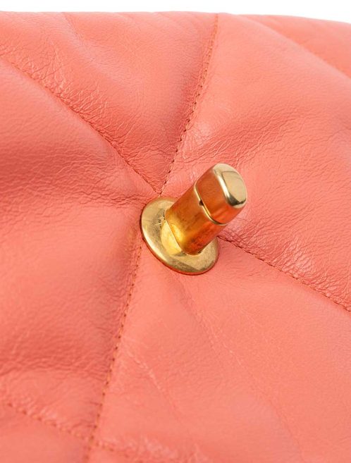 Chanel 19 Flap Bag Lamb Coral Pink Closing System | Sell your designer bag