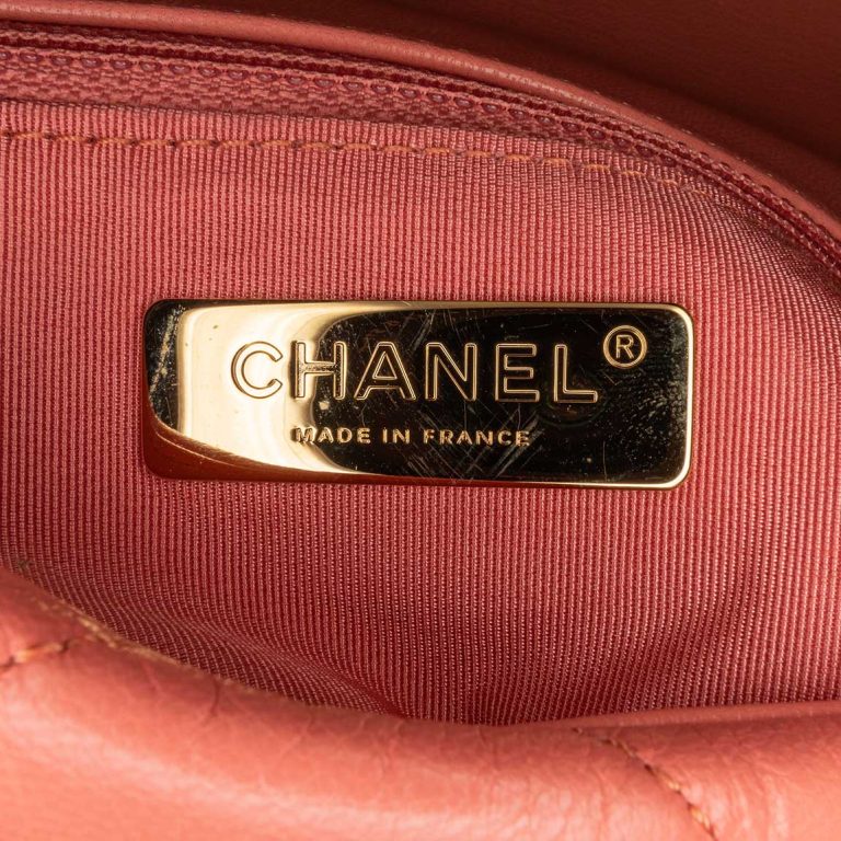 Chanel 19 Flap Bag Lamb Coral Pink Logo | Sell your designer bag